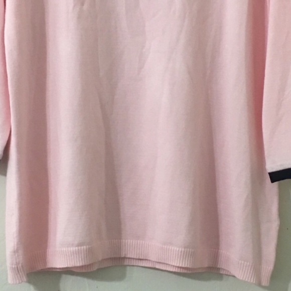 Carolyn Taylor Pink Velvet Bow & Trim Sweater - Picture 4 of 8